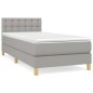 vidaXL Boxspringbett mit Matratze Hellgrau 100x200 cm Stoff vidaXL Boxspringbett mit Matratze Hellgrau 100x200 cm Stoff
