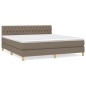 vidaXL Boxspringbett mit Matratze Taupe 180x200 cm Stoff vidaXL Boxspringbett mit Matratze Taupe 180x200 cm Stoff