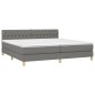 vidaXL Boxspringbett mit Matratze Dunkelgrau 200x200 cm Stoff vidaXL Boxspringbett mit Matratze Dunkelgrau 200x200 cm Stoff