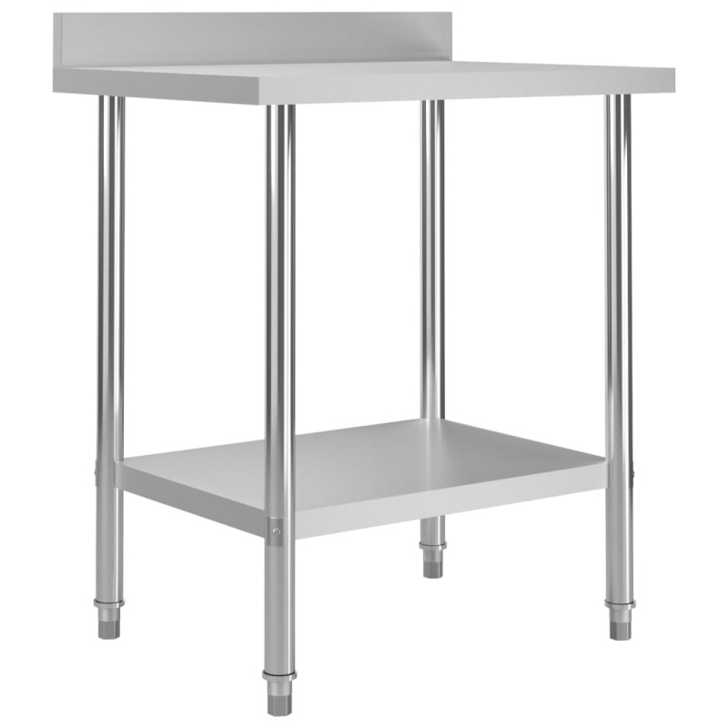 vidaXL Küchen-Arbeitstisch mit Aufkantung 80 x 60 x 93 cm Edelstahl vidaXL Küchen-Arbeitstisch mit Aufkantung 80 x 60 x 93 cm Edelstahl