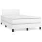 vidaXL Boxspringbett mit Matratze Weiß 120x200 cm Kunstleder vidaXL Boxspringbett mit Matratze Weiß 120x200 cm Kunstleder