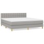 vidaXL Boxspringbett mit Matratze Hellgrau 180x200 cm Stoff vidaXL Boxspringbett mit Matratze Hellgrau 180x200 cm Stoff