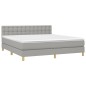 vidaXL Boxspringbett mit Matratze Hellgrau 180x200 cm Stoff vidaXL Boxspringbett mit Matratze Hellgrau 180x200 cm Stoff
