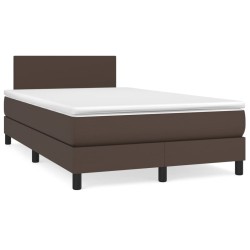 vidaXL Boxspringbett mit Matratze Braun 120x200 cm Kunstleder