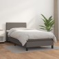 vidaXL Boxspringbett mit Matratze Grau 80x200 cm Kunstleder vidaXL Boxspringbett mit Matratze Grau 80x200 cm Kunstleder