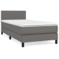 vidaXL Boxspringbett mit Matratze Grau 80x200 cm Kunstleder vidaXL Boxspringbett mit Matratze Grau 80x200 cm Kunstleder