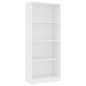 vidaXL Bücherregal 4 Fächer Weiß 60x24x142 cm Holzwerkstoff vidaXL Bücherregal 4 Fächer Weiß 60x24x142 cm Holzwerkstoff
