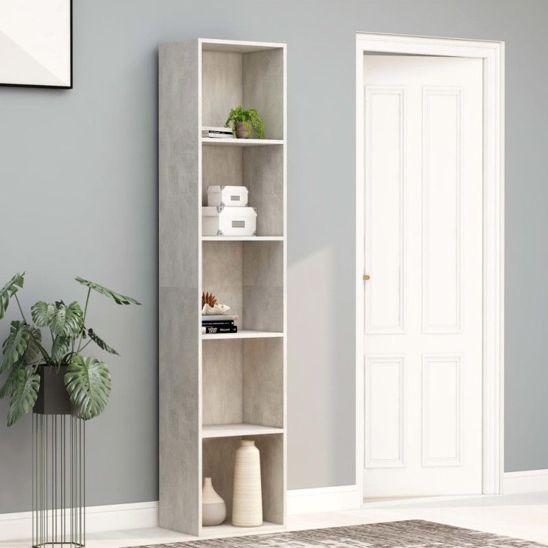 vidaXL Bücherregal Betongrau 40x30x189 cm Holzwerkstoff vidaXL Bücherregal Betongrau 40x30x189 cm Holzwerkstoff