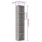 vidaXL Bücherregal Betongrau 40x30x189 cm Holzwerkstoff vidaXL Bücherregal Betongrau 40x30x189 cm Holzwerkstoff
