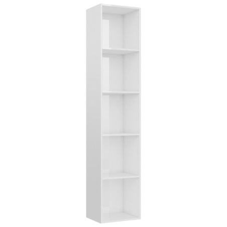 vidaXL Bücherregal Hochglanz-Weiß 40x30x189 cm Holzwerkstoff