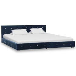 Bettgestell Blau Samt 160 x 200 cm