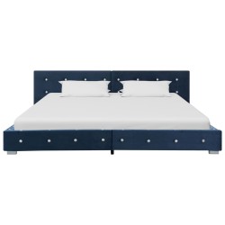 Bettgestell Blau Samt 160 x 200 cm