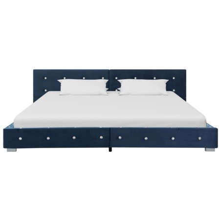 Bettgestell Blau Samt 160 x 200 cm