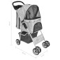 vidaXL Haustier-Buggy Hund/Katze Klappbarer Reisewagen Grau vidaXL Haustier-Buggy Hund/Katze Klappbarer Reisewagen Grau