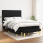 vidaXL Boxspringbett mit Matratze Schwarz 140x200 cm Stoff vidaXL Boxspringbett mit Matratze Schwarz 140x200 cm Stoff