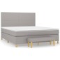 vidaXL Boxspringbett mit Matratze Hellgrau 180x200 cm Stoff vidaXL Boxspringbett mit Matratze Hellgrau 180x200 cm Stoff