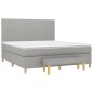 vidaXL Boxspringbett mit Matratze Hellgrau 180x200 cm Stoff vidaXL Boxspringbett mit Matratze Hellgrau 180x200 cm Stoff