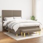 vidaXL Boxspringbett mit Matratze Taupe 140x200 cm Stoff vidaXL Boxspringbett mit Matratze Taupe 140x200 cm Stoff