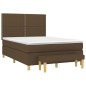 vidaXL Boxspringbett mit Matratze Dunkelbraun 140x190 cm Stoff vidaXL Boxspringbett mit Matratze Dunkelbraun 140x190 cm Stoff