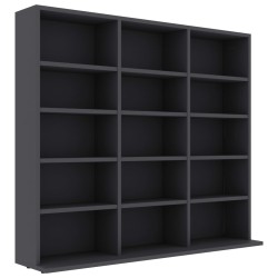 vidaXL CD-Regal Grau 102x23x89,5 cm Holzwerkstoff