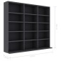 vidaXL CD-Regal Grau 102x23x89,5 cm Holzwerkstoff vidaXL CD-Regal Grau 102x23x89,5 cm Holzwerkstoff