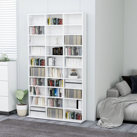 vidaXL CD-Schrank Hochglanz-Weiß 102x16x177,5 cm Holzwerkstoff