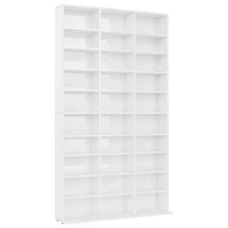vidaXL CD-Schrank Hochglanz-Weiß 102x16x177,5 cm Holzwerkstoff