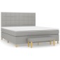 vidaXL Boxspringbett mit Matratze Hellgrau 160x200 cm Stoff vidaXL Boxspringbett mit Matratze Hellgrau 160x200 cm Stoff