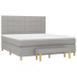 vidaXL Boxspringbett mit Matratze Hellgrau 160x200 cm Stoff vidaXL Boxspringbett mit Matratze Hellgrau 160x200 cm Stoff