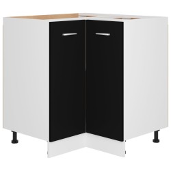 vidaXL Eckunterschrank Schwarz 75,5x75,5x81,5 cm Holzwerkstoff