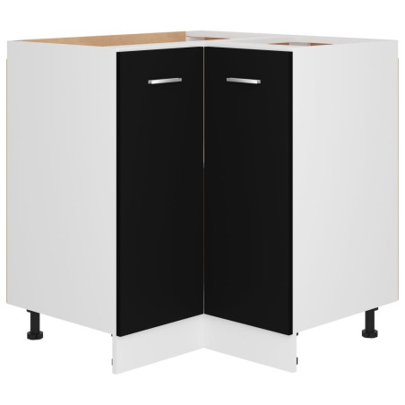 vidaXL Eckunterschrank Schwarz 75,5x75,5x81,5 cm Holzwerkstoff