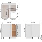 vidaXL Eckunterschrank Weiß 75,5x75,5x80,5 cm Holzwerkstoff vidaXL Eckunterschrank Weiß 75,5x75,5x80,5 cm Holzwerkstoff