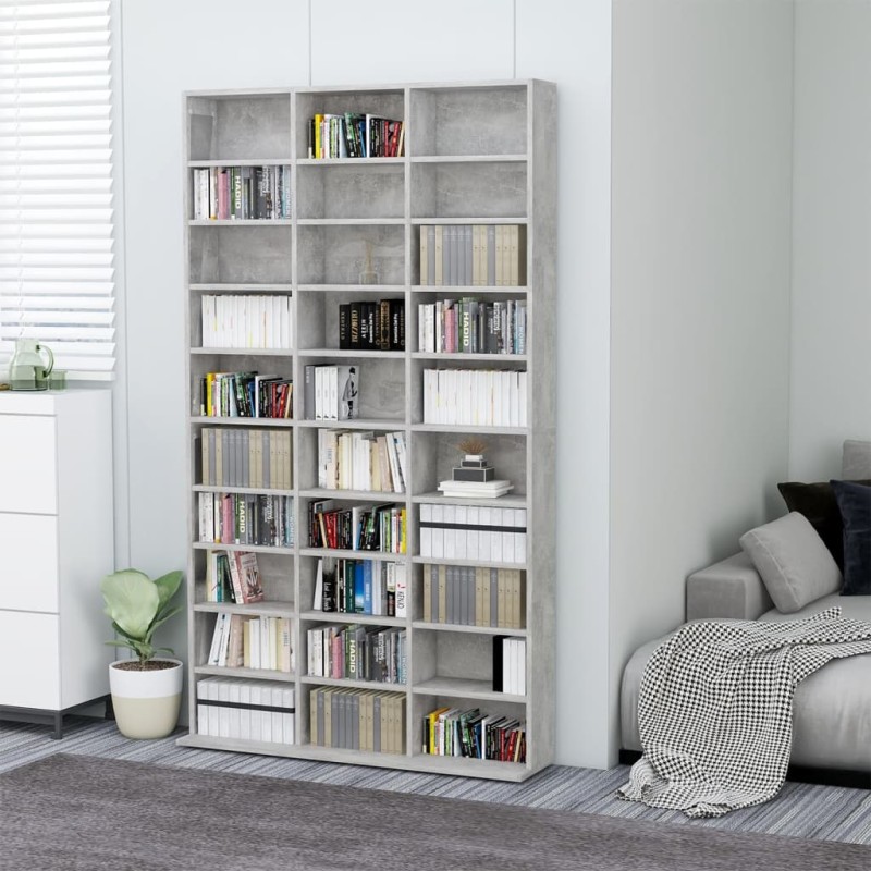vidaXL CD-Schrank Betongrau 102x16x177,5 cm Holzwerkstoff vidaXL CD-Schrank Betongrau 102x16x177,5 cm Holzwerkstoff