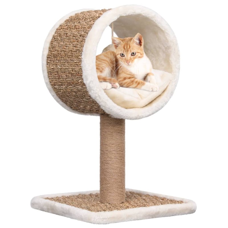 vidaXL Katzen-Kratzbaum mit Tunnel und Spielzeug 56 cm Seegras vidaXL Katzen-Kratzbaum mit Tunnel und Spielzeug 56 cm Seegras