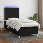 vidaXL Boxspringbett mit Matratze & LED Schwarz 100x200 cm Stoff vidaXL Boxspringbett mit Matratze & LED Schwarz 100x200 cm Stoff