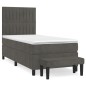 vidaXL Boxspringbett mit Matratze Dunkelgrau 90x190 cm Samt vidaXL Boxspringbett mit Matratze Dunkelgrau 90x190 cm Samt