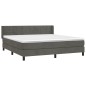 vidaXL Boxspringbett mit Matratze Dunkelgrau 180x200 cm Samt vidaXL Boxspringbett mit Matratze Dunkelgrau 180x200 cm Samt