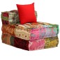 vidaXL 3-Sitzer Modularer Pouf Patchwork Stoff vidaXL 3-Sitzer Modularer Pouf Patchwork Stoff