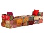 vidaXL 3-Sitzer Modularer Pouf Patchwork Stoff vidaXL 3-Sitzer Modularer Pouf Patchwork Stoff