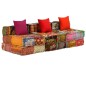 vidaXL 3-Sitzer Modularer Pouf Patchwork Stoff vidaXL 3-Sitzer Modularer Pouf Patchwork Stoff