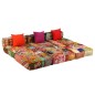 vidaXL 3-Sitzer Modularer Pouf Patchwork Stoff vidaXL 3-Sitzer Modularer Pouf Patchwork Stoff