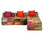 vidaXL 3-Sitzer Modularer Pouf Patchwork Stoff vidaXL 3-Sitzer Modularer Pouf Patchwork Stoff