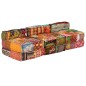 vidaXL 3-Sitzer Modularer Pouf Patchwork Stoff vidaXL 3-Sitzer Modularer Pouf Patchwork Stoff