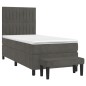 vidaXL Boxspringbett mit Matratze Dunkelgrau 80x200 cm Samt
