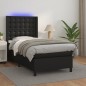 vidaXL Boxspringbett mit Matratze & LED Schwarz 80x200 cm Kunstleder vidaXL Boxspringbett mit Matratze & LED Schwarz 80x200 cm Kunstleder