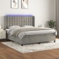 vidaXL Boxspringbett mit Matratze & LED Hellgrau 180x200 cm Samt vidaXL Boxspringbett mit Matratze & LED Hellgrau 180x200 cm Samt