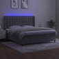 vidaXL Boxspringbett mit Matratze & LED Hellgrau 180x200 cm Samt vidaXL Boxspringbett mit Matratze & LED Hellgrau 180x200 cm Samt