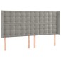 vidaXL Boxspringbett mit Matratze & LED Hellgrau 180x200 cm Samt vidaXL Boxspringbett mit Matratze & LED Hellgrau 180x200 cm Samt