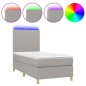 vidaXL Boxspringbett mit Matratze & LED Hellgrau 100x200 cm Stoff vidaXL Boxspringbett mit Matratze & LED Hellgrau 100x200 cm Stoff