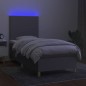 vidaXL Boxspringbett mit Matratze & LED Hellgrau 100x200 cm Stoff vidaXL Boxspringbett mit Matratze & LED Hellgrau 100x200 cm Stoff